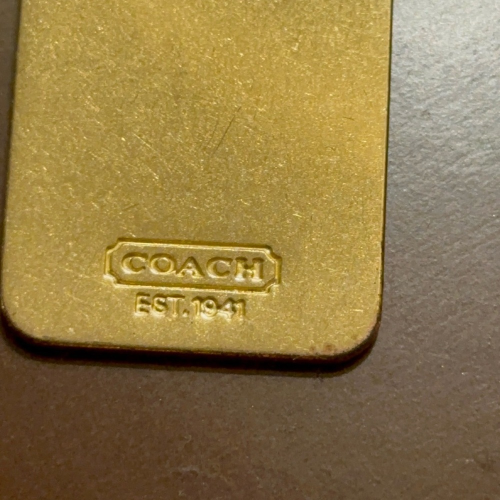 Coach Gold Metal Hangtag rare Y2K era Medium size - Picture 10 of 12